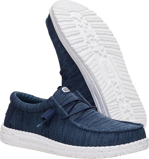 HEYDUDE Men's Wally SE Stretch Sox Slip-Ons in Navy - 10.5