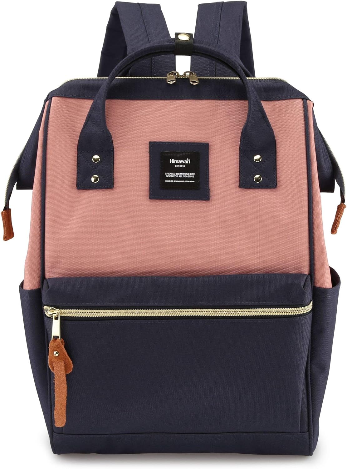 Himawari Laptop Backpack for Women&Men, Navy Blue and pink-NEW