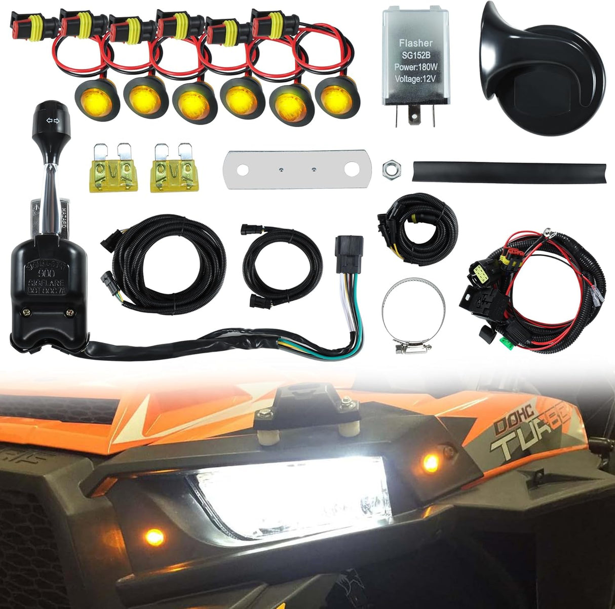 Universal UTV ATV Turn Signal Kit with Column Turn Switch