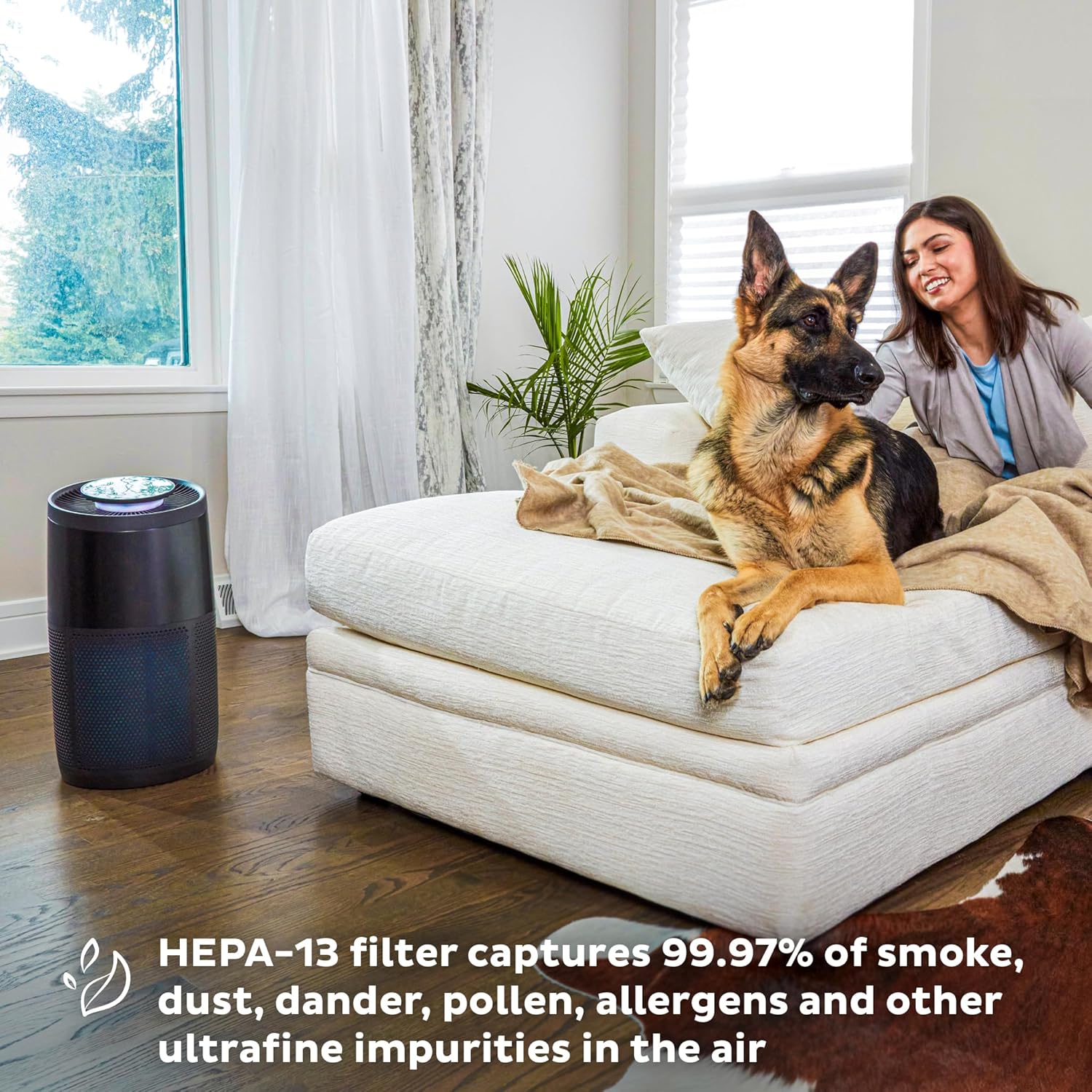 Instant HEPA Quiet Air Purifier , with Plasma Ion Technology Living Room AP300 (Color - Charcoal)