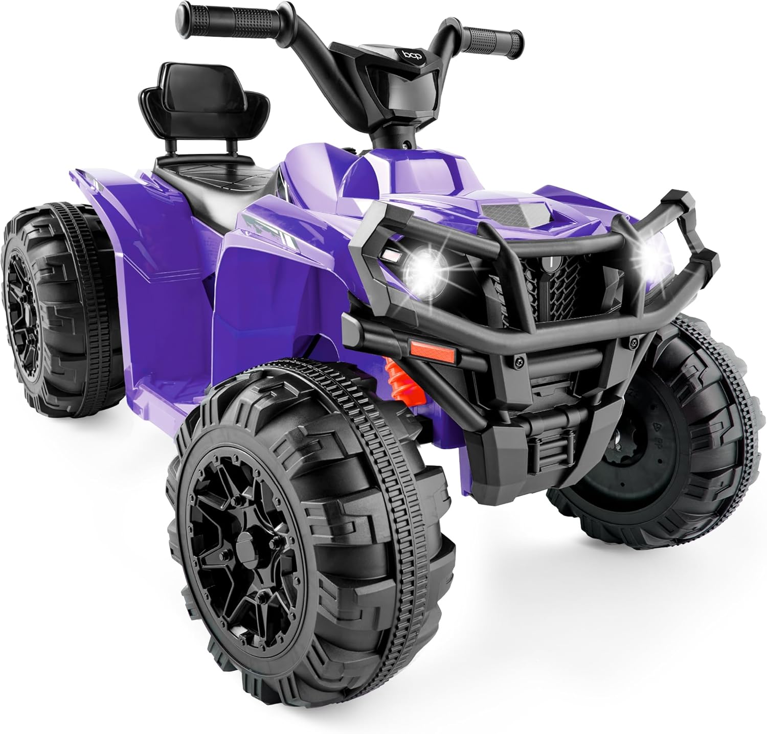 BCP 12V Kids Ride-On 4-Wheeler Quad ATV Car w/ 2.4mph Max, Bluetooth, Headlights, Purple