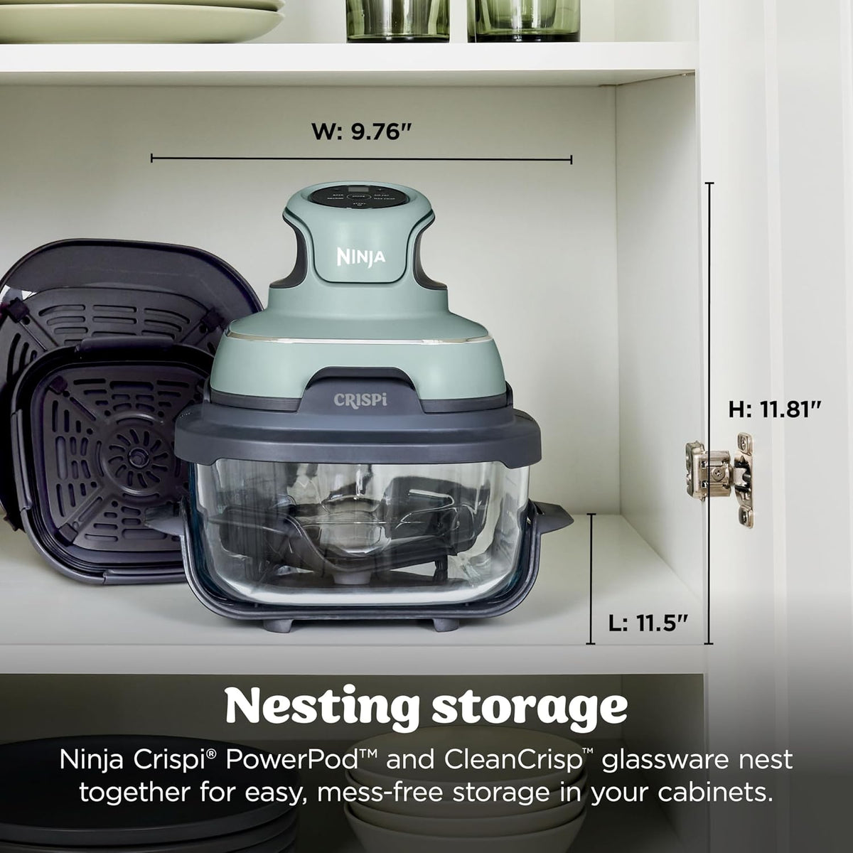 Ninja Crispi Glass Air Fryer, 4-in-1 - Green - FN101SG