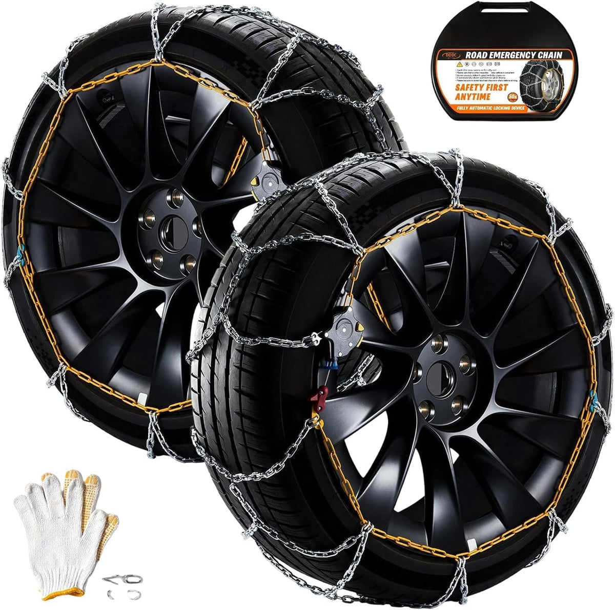 DEDC Tire Chains Snow Chains for SUV Car Sedan Light Truck 1 Min Quick ...