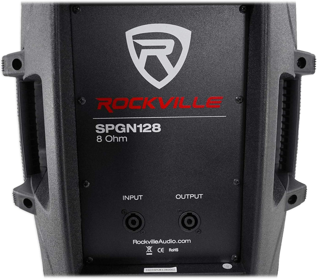 Rockville SPGN128 12" Passive 2-Way DJ PA Speaker, 8 Ohm, ABS Cabinet
