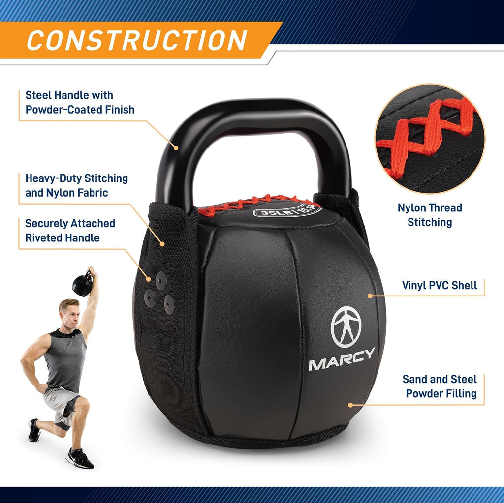 MARCY - 30LB Soft Kettlebell for Weightlifting, Conditioning, Strength and Core Training