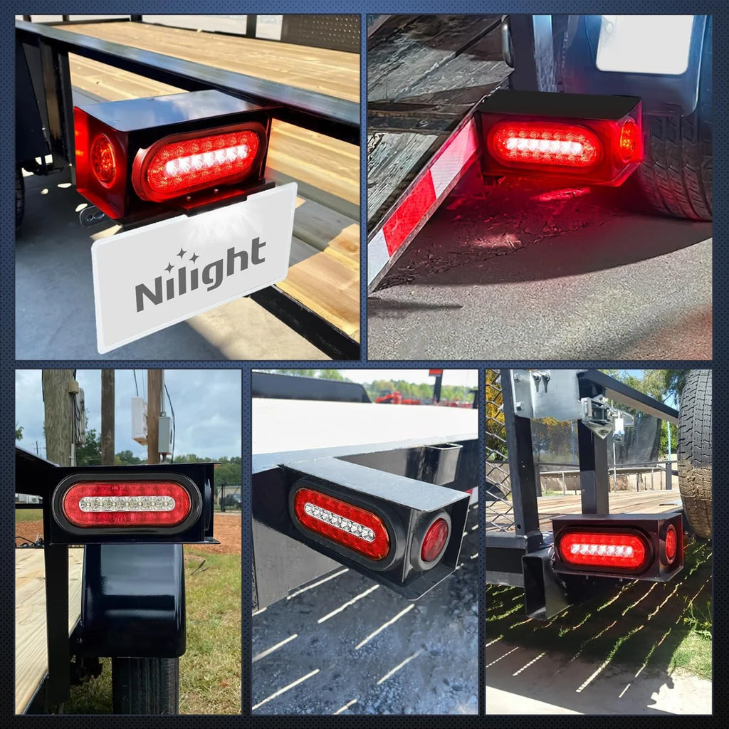 Nilight - 2 PCS Steel Trailer Light Boxes Housing Kit