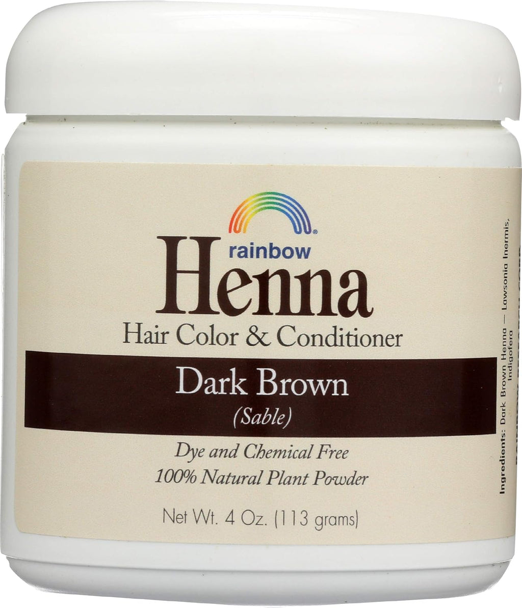 Rainbow Research Corp NY | Henna Hair Color and Conditioner | Dark Brown 4 oz (Pack of 2)