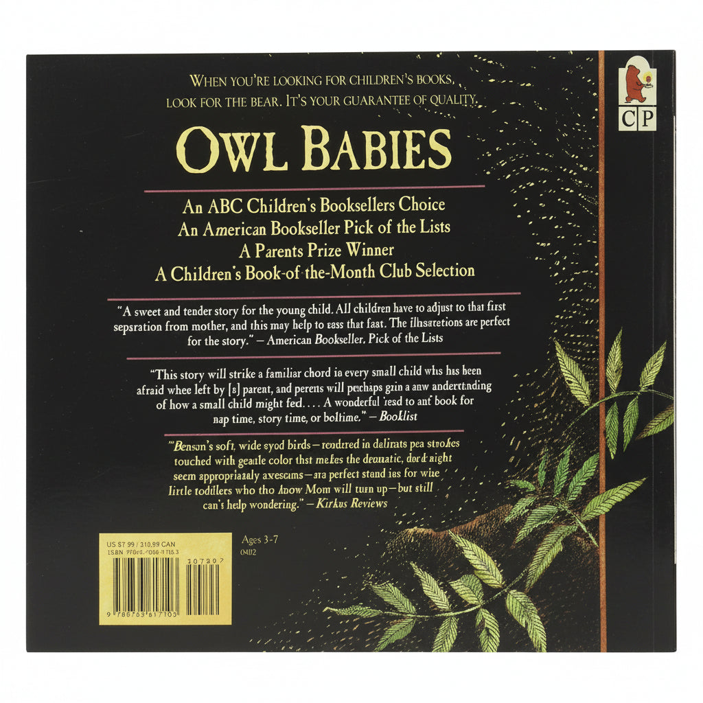 Owl Babies, By Author Martin Waddell, Illustrated By Patrick Benson (Ages 3-7), Paperback