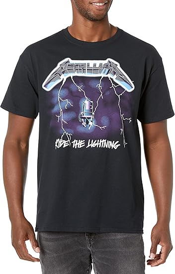 Metallica Unisex-Adult Standard Ride The Lightning T-Shirt- Large