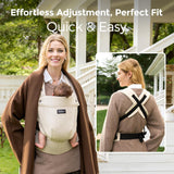MOMCOZY Cotton-Linen Baby Carrier - 7-45lbs - Light Amber