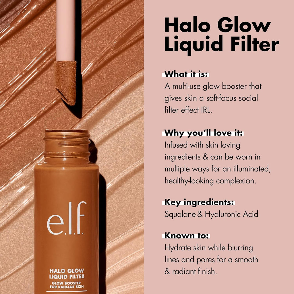 e.l.f. Cosmetics 3 Light/Medium Halo Glow Liquid Filter 1.06 Fl