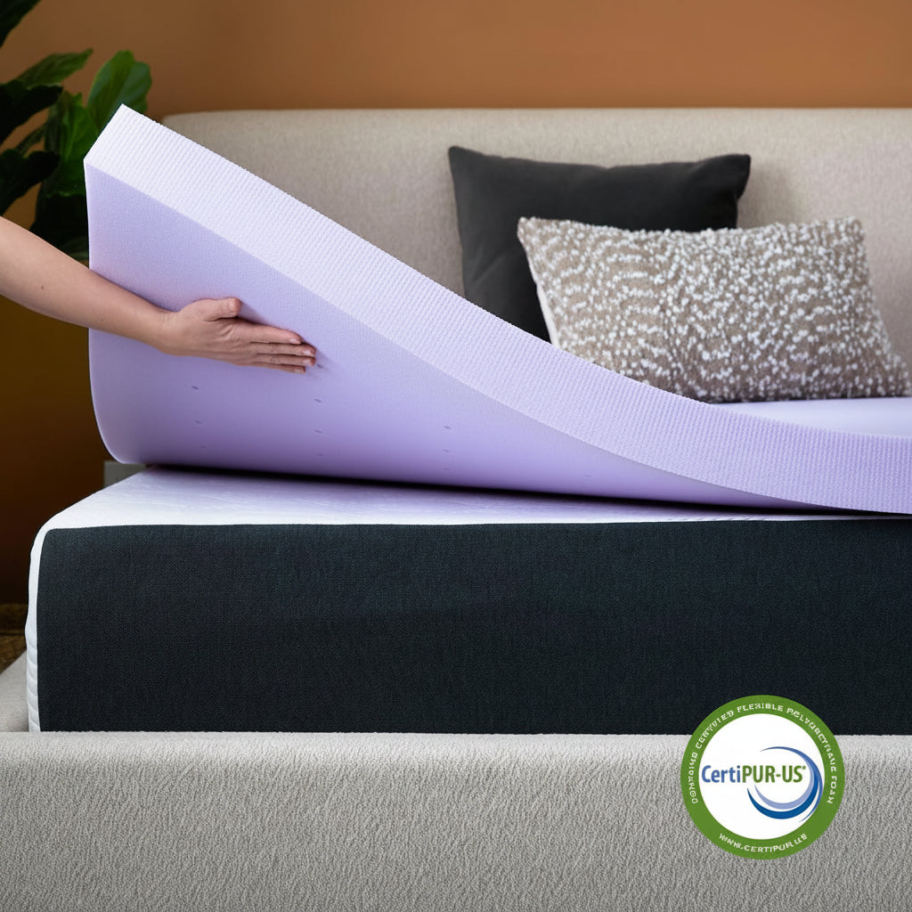 Lucid 3" Lavender Memory Foam Mattress Topper - Twin XL