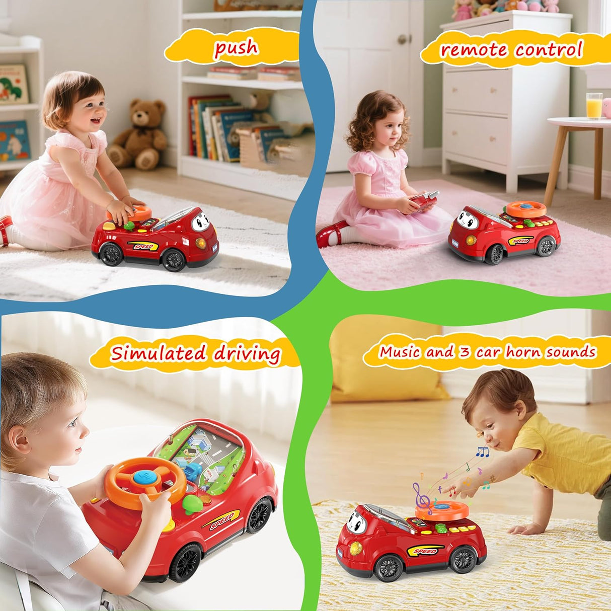 2-in-1 Remote Control Car & Steering Wheel Toy