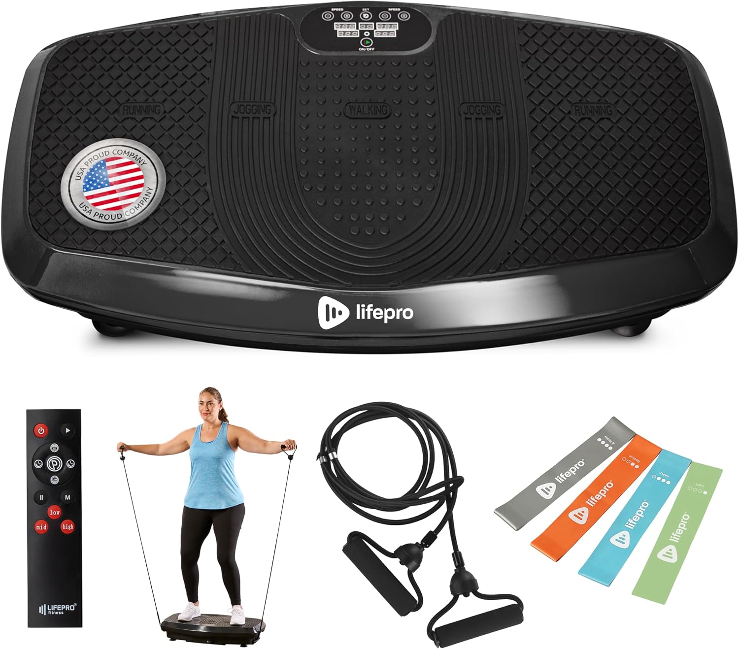 Lifepro Turbo & Hovert 3D Vibration Plate Exercise Machine, Black