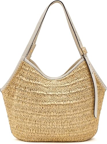 kate spade new york Deco Fine Grain Leather Tulip Tote , Natural Straw