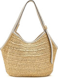 kate spade new york Deco Fine Grain Leather Tulip Tote , Natural Straw