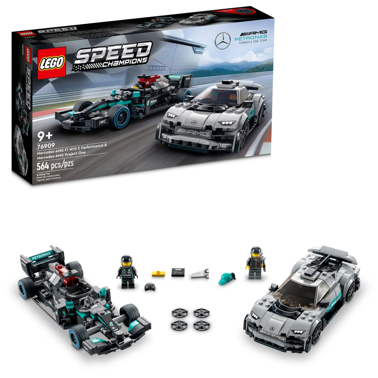 LEGO Speed Champions Mercedes-AMG F1 W12 E, Performance &amp; Project One Toy Car Set, Mercedes Model Car Building Kit