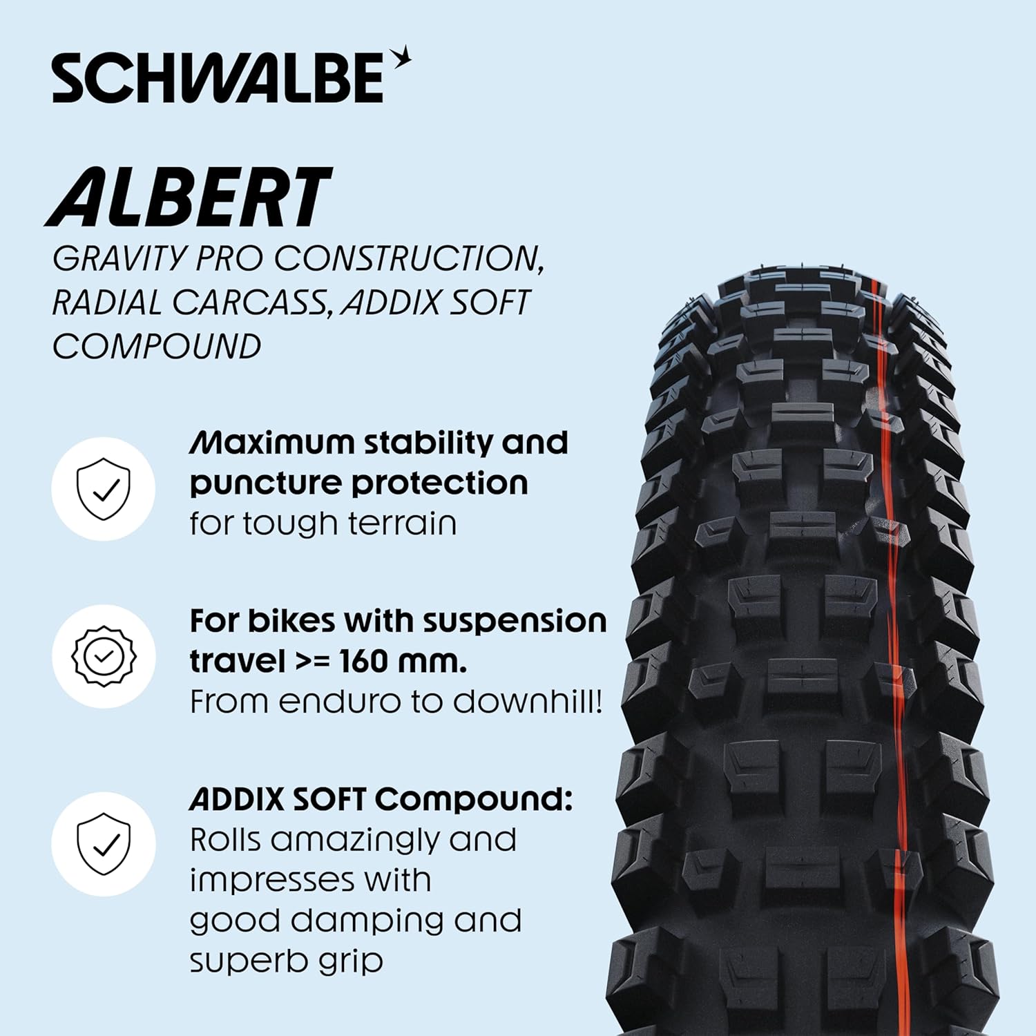 Schwalbe Albert Radial TLR Folding Tyre 29 x 2.60