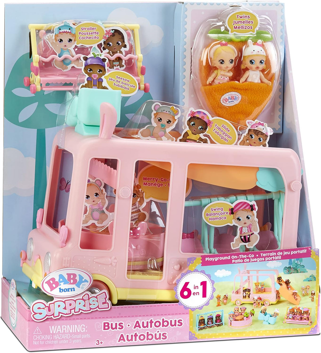Baby Born Surprise Mini Babies Bus, Pink