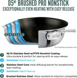 All-Clad D5 8 Inch Brushed Stainless Steel Pro Non-Stick Frying Pan
