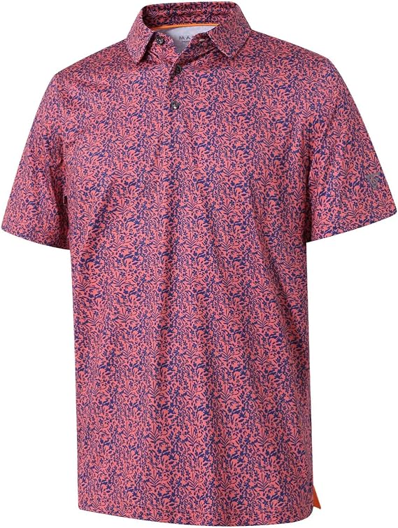 Bad Birdie Men's Core Performance Polo in Prairie Sunset Athletic Fit (Size: XXL)