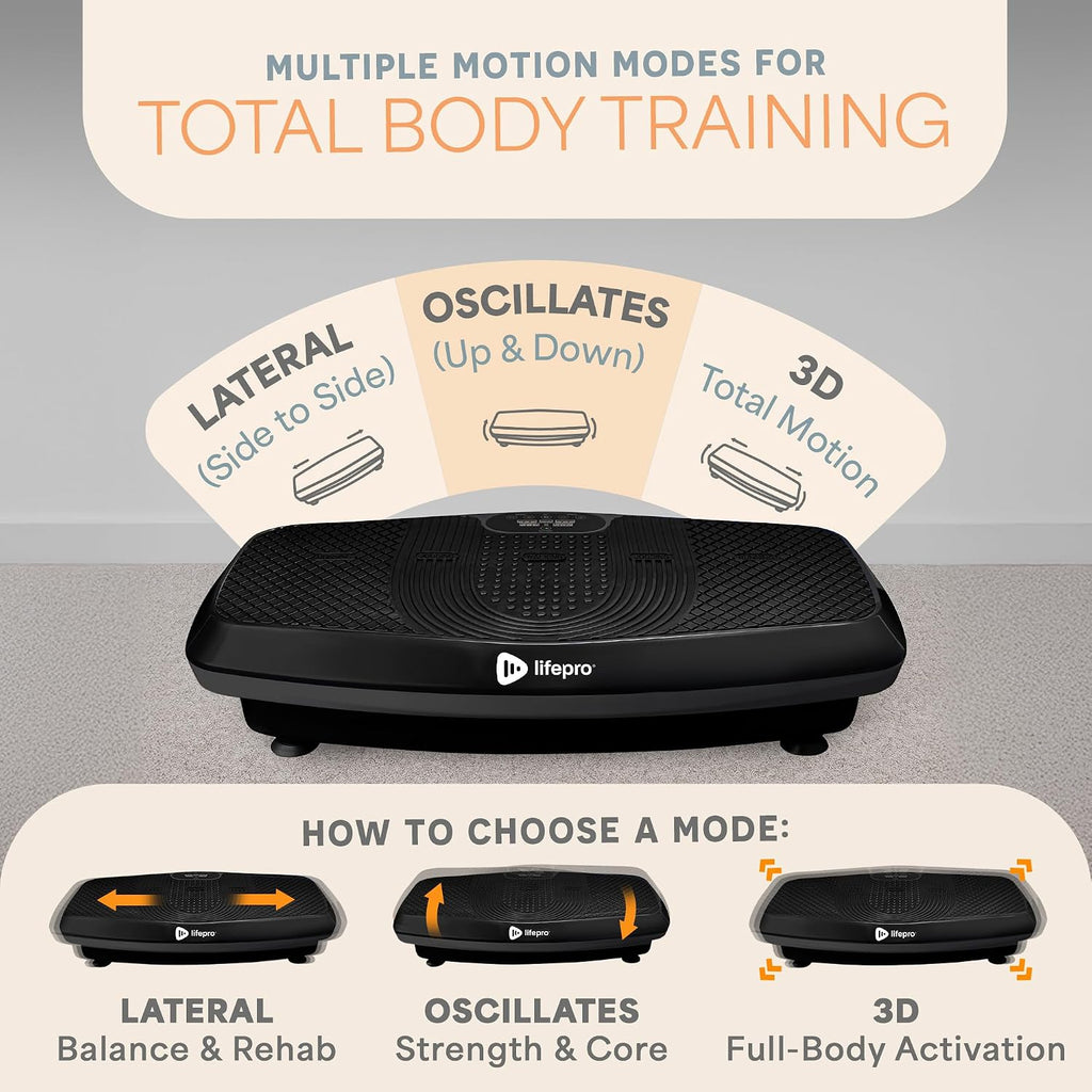 Lifepro Turbo & Hovert 3D Vibration Plate Exercise Machine, Black
