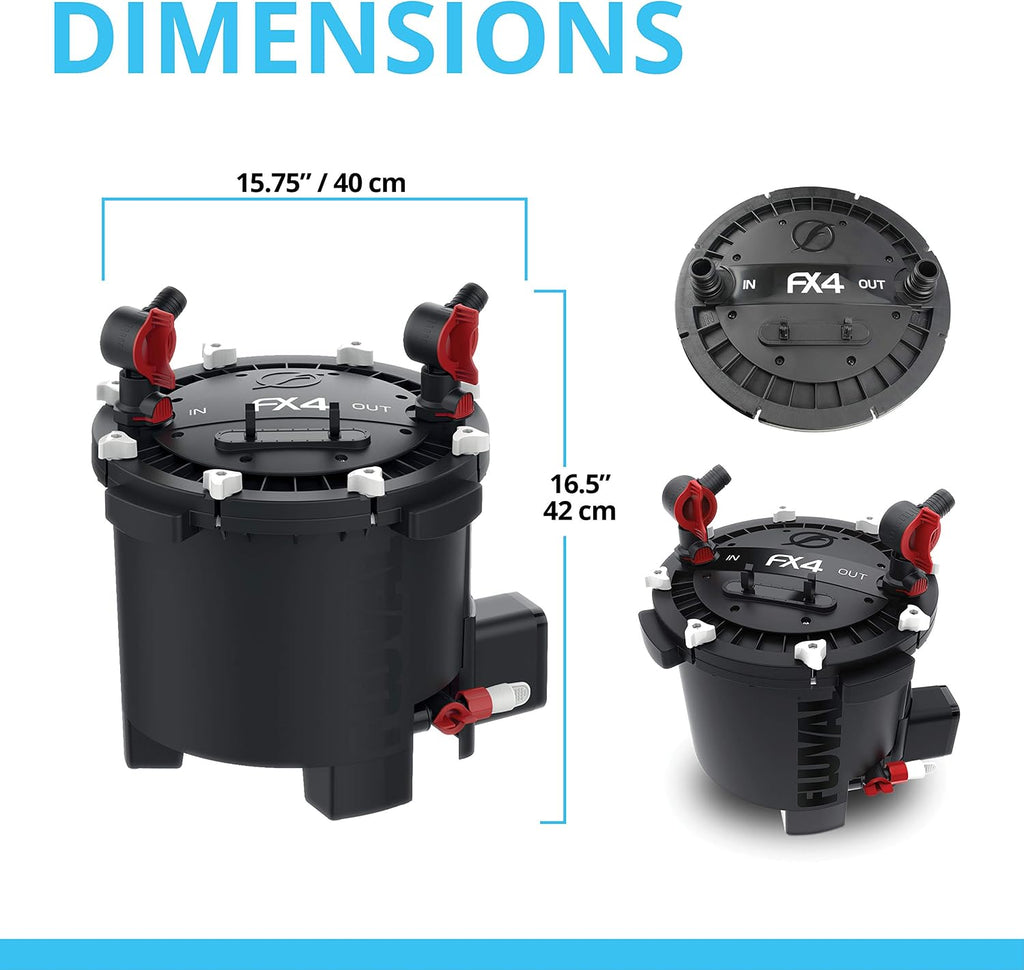 Fluval FX4 High Performance Aquarium Filter, up to 250 Gal. Canister Filter for Aquariums