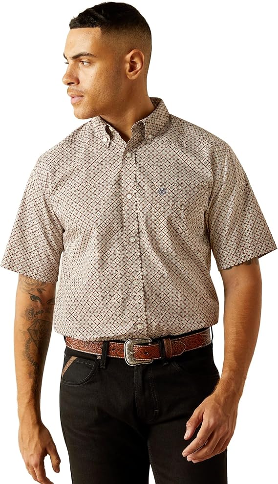 ARIAT Men's Carmelo Classic Fit Shirt, Brown, Medium