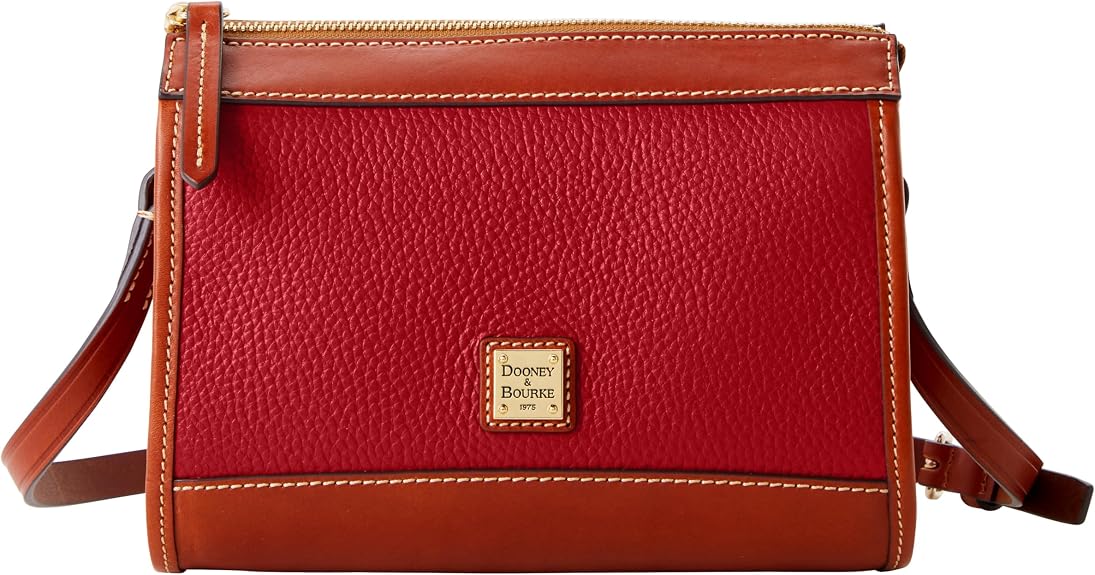 Dooney & Bourke Handbag, Pebble Grain Zip Crossbody - Red