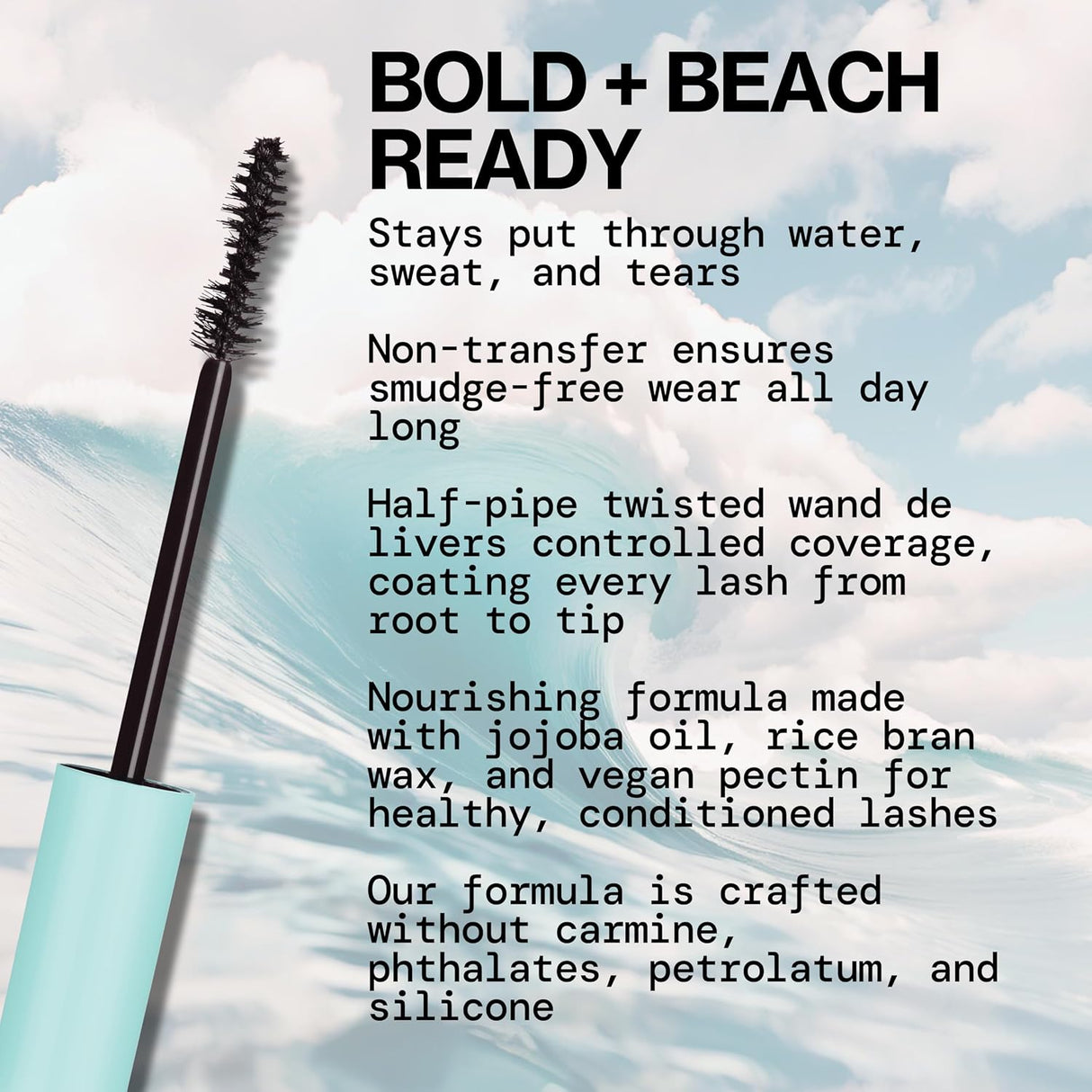PACIFICA BEAUTY Surf Lash Water Resistant Mascara in Bonfire Black