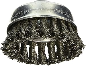 Bosch WB509 3" Cup Brush, Knotted, Carbon Steel, 5/8" x 11" Arbor
