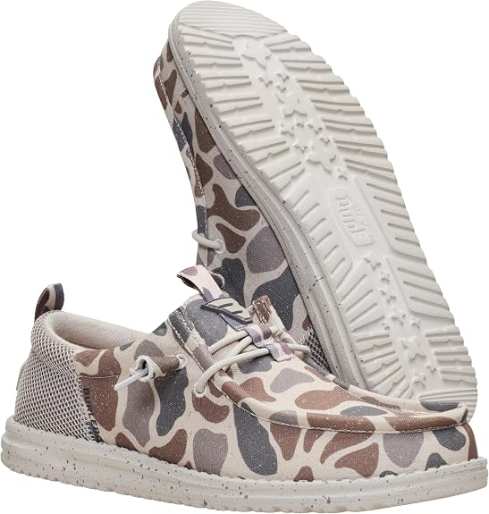 HEYDUDE Men's Wally Funk BURLEBO Deer Camo Slip On Shoe  Size 9