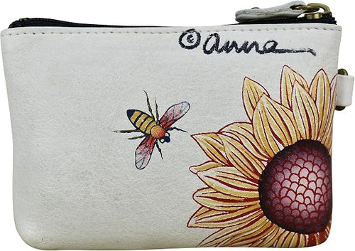 Anna by Anuschka Women's Hand Painted Leather Coin Pouch Purse - Floral Melody