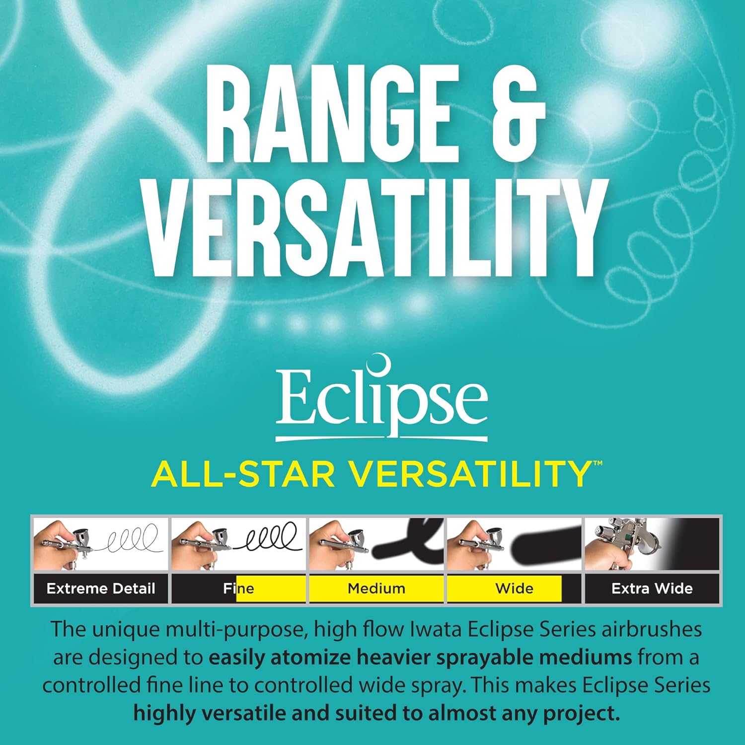 Iwata Eclipse HP-CS Airbrush - Gravity Feed Dual Action – E3 Nozzle, (0.24 Oz. Cup)