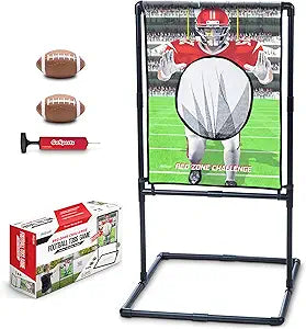 GoSports Red Zone Challenge Football Toss Game for Kids - Football Throwing Target with 2 Inflatable Footballs(New Open Box)