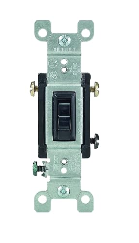 Leviton 15 Amp 3-Way Toggle Switch, Grounding, Black (1453-2E) - 10 Pack