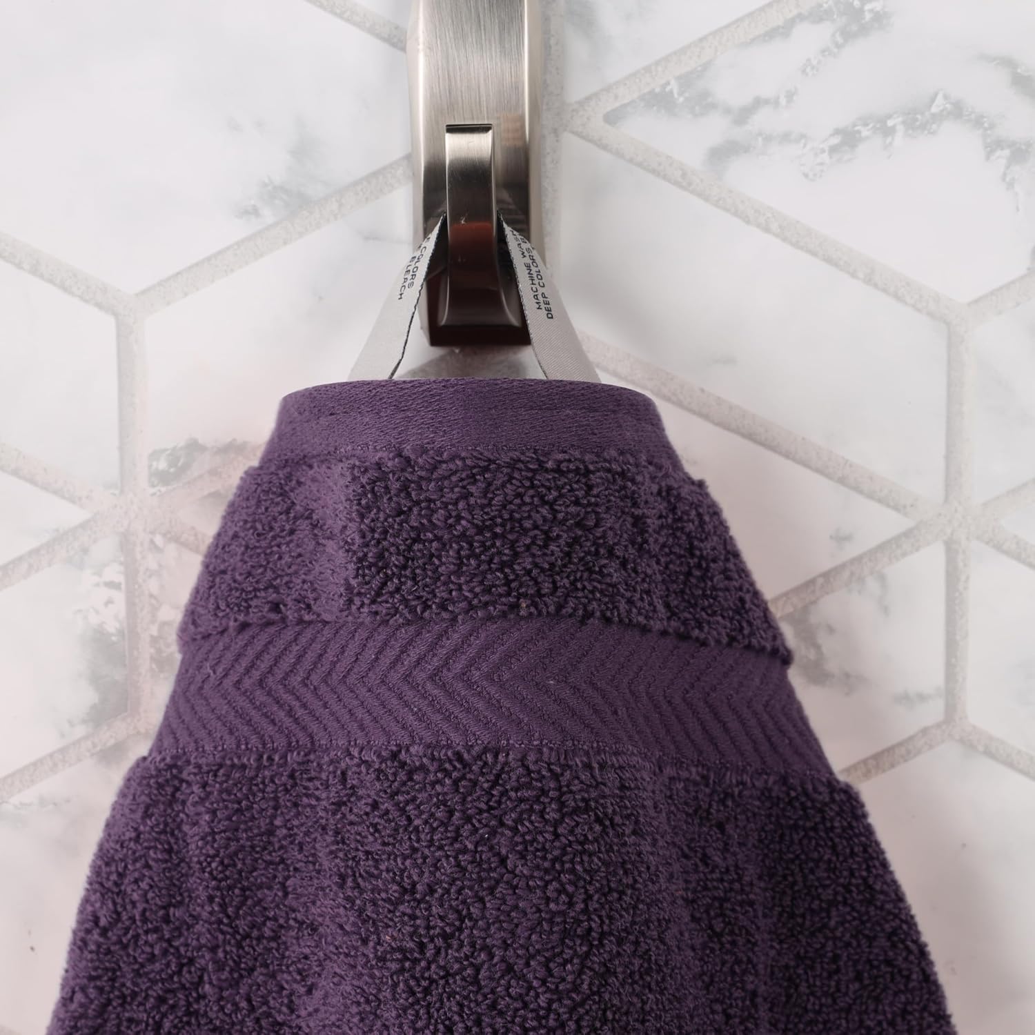 SUPERIOR Zero Twist 100% Cotton Bathroom Towel 6pc, Grape Seed