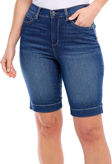 Glorida Vanderbilt Womens Amanda Bermuda Shorts SIZE 12 Dark Denim
