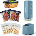 FoodSaver Mini Handheld Vacuum Sealer Machine with Marinate Setting & Charging Dock, Cordless Food Vacuum Sealer for Freezer, Storage, Sous Vide, Meal Prep, Blue