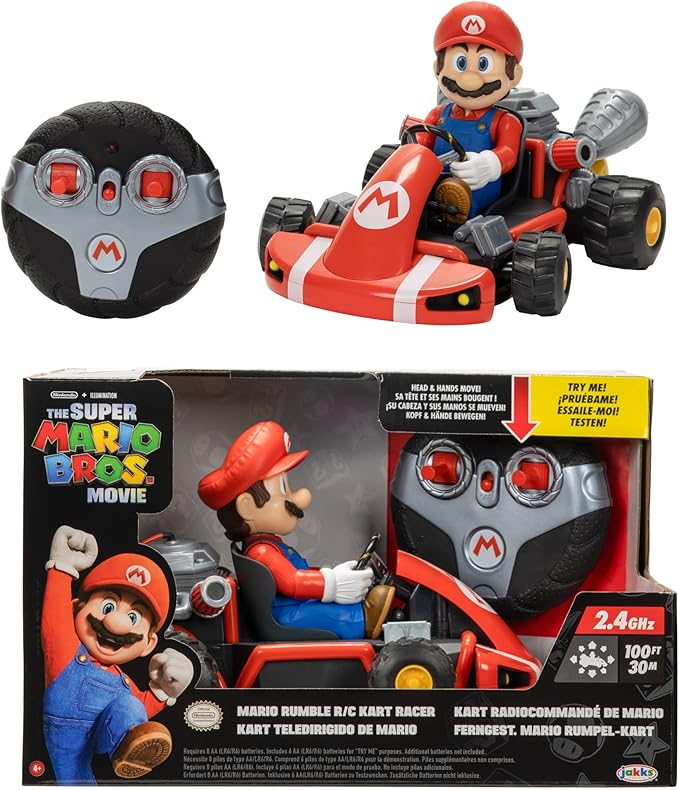 Nintendo Mario Rumble Kart RC Racer 2.4Ghz, with Full Function Steering Create 360 Spins, Whiles and Drift! - Up to 100 ft. Range