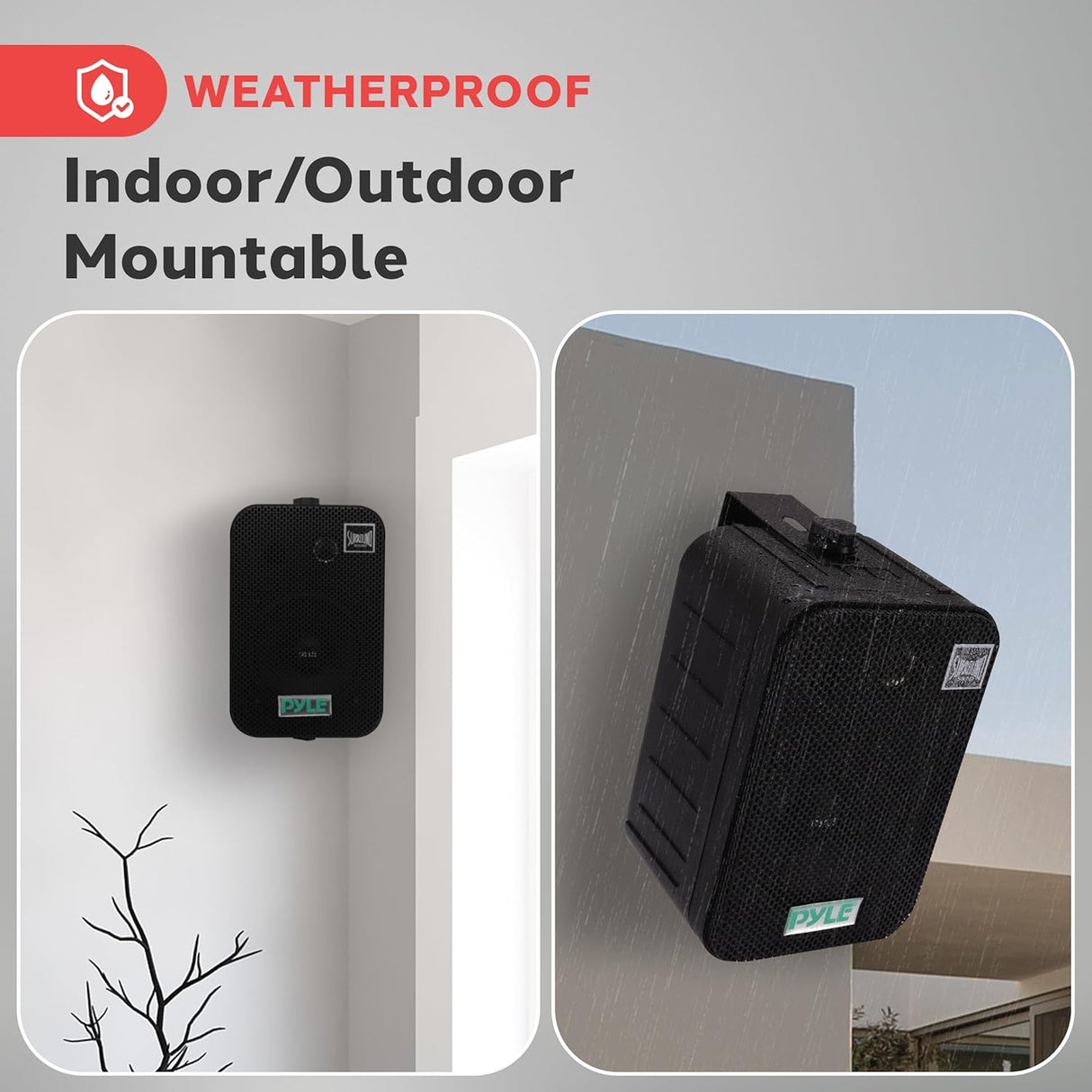 Pyle Home Dual Waterproof Outdoor Speaker System.