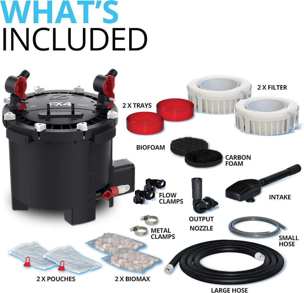 Fluval FX4 High Performance Aquarium Filter, up to 250 Gal. Canister Filter for Aquariums