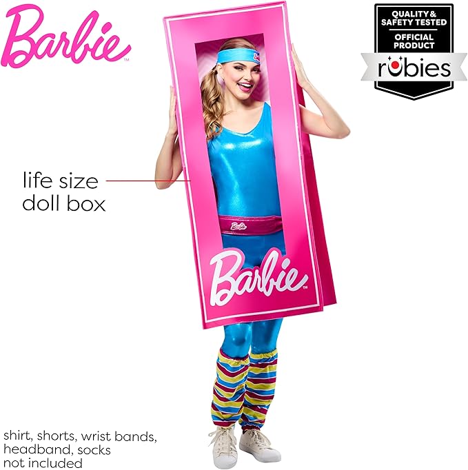 Rubies Women's Barbie Classic Life Size Doll Box Costume- One Size Fits Most 1 - Piece