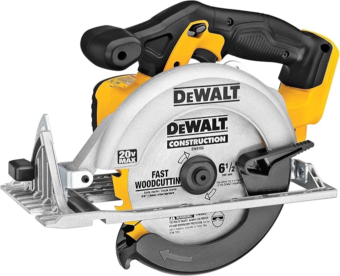 DEWALT 20V MAX Circular Saw, Cordless Sidewinder Style Portable, 6-1/2-Inch Blade