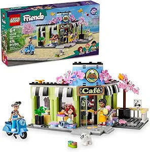 LEGO Friends Heartlake City Café Shop Toy for Kids, Bakery Building Set, Birthday Gift Idea for Girls and Boys Ages 6 Years and Up with 3 Mini Dolls and a Dog Toy Figure, 42618(New Open Box)