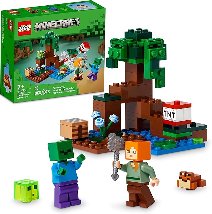 LEGO Minecraft The Swamp Adventure Set with Figures 21240 (Please be advised that sets may be missing pieces or otherwise incomplete.)