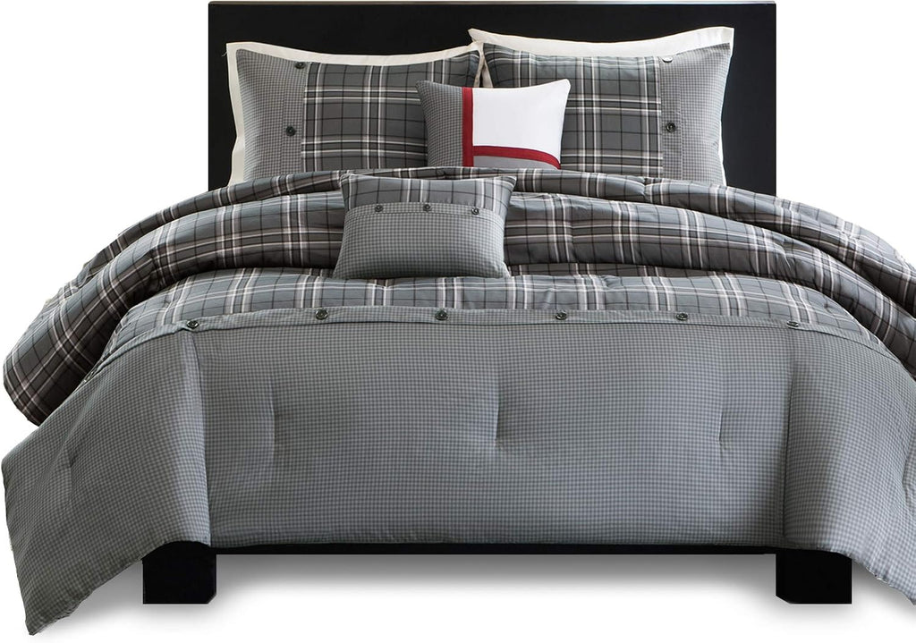 Intelligent Design Daryl 4 Piece Plaid Print All Seasons Comforter Set, Twin/Twin XL