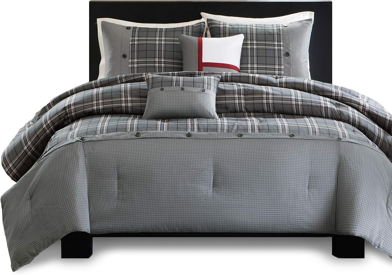 Intelligent Design Daryl 4 Piece Plaid Print All Seasons Comforter Set, Twin/Twin XL