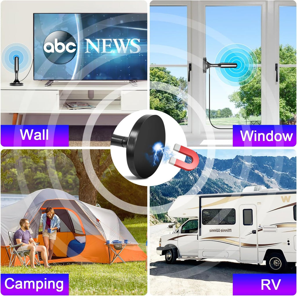 HiDB Digital HDTV Antenna 360° Reception Strong Magnetic Base