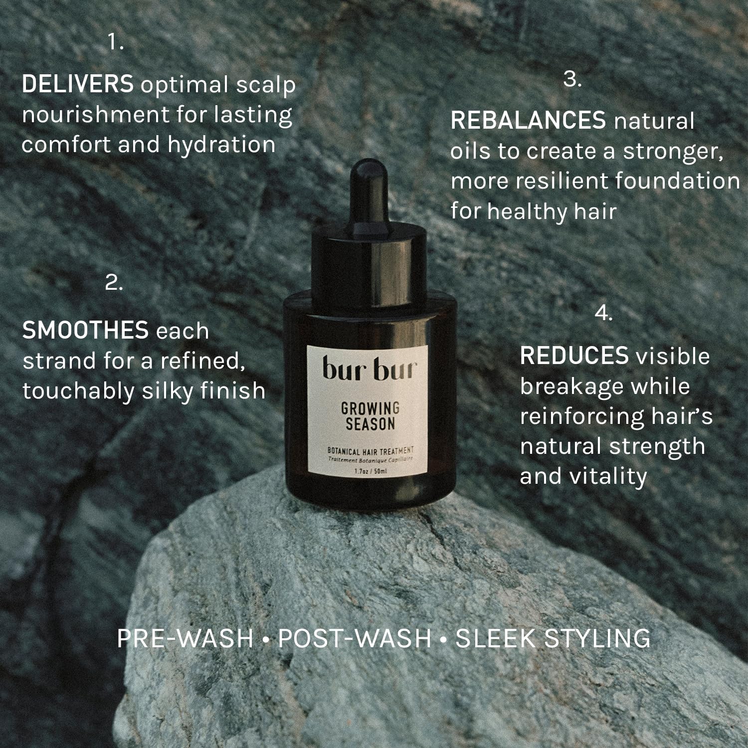 bur bur Growing Season Hair Oil - Botanical Hair Treatment - 1.7 fl oz